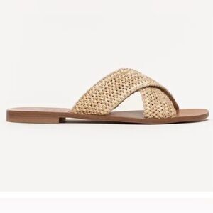M. Gemi The Gabriella Woven Tan Slide Sandals (new)